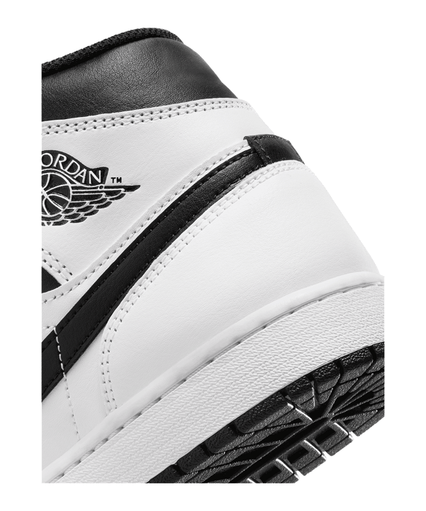 Jordan Air 1 Mid Weiss Schwarz F132 - weiss