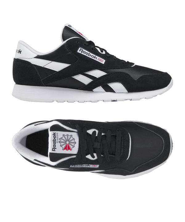 Reebok CL Nylon Schwarz Weiss - schwarz