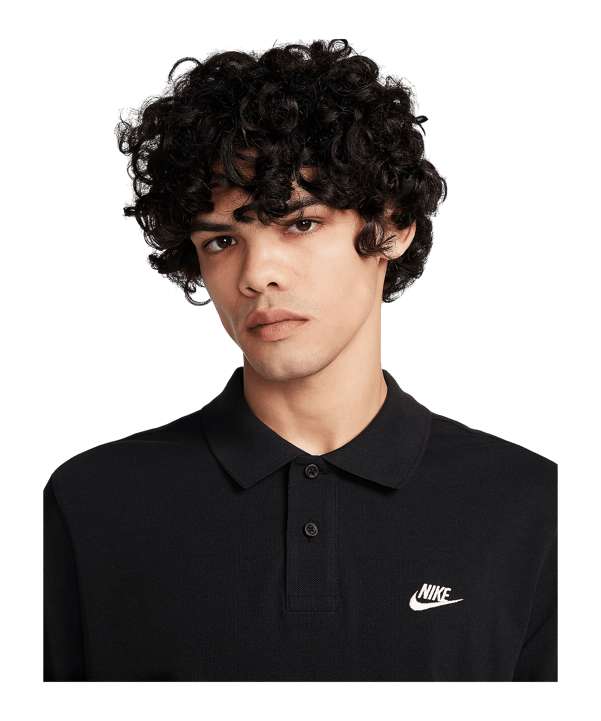Nike Club Poloshirt Schwarz Weiss F010 - schwarz