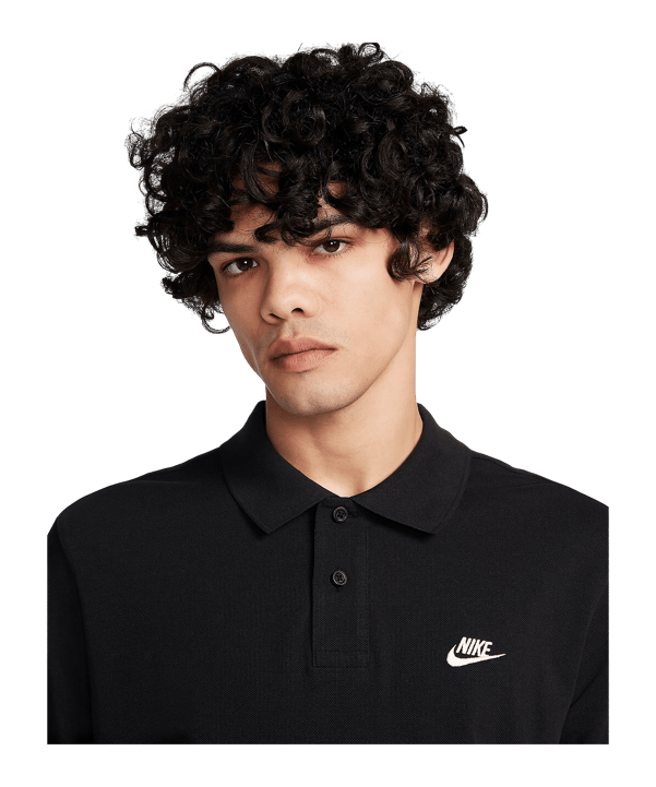 Nike Club Poloshirt Schwarz Weiss F010