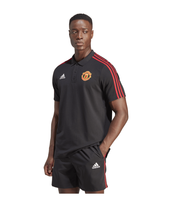 adidas Manchester United Poloshirt Schwarz - schwarz