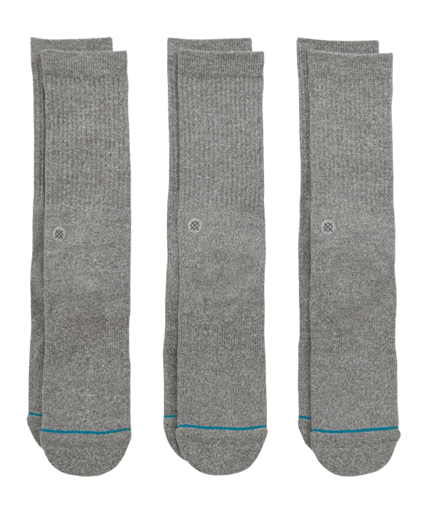 Stance Uncommon Solids Icon Socks 3er Pack Grau - grau