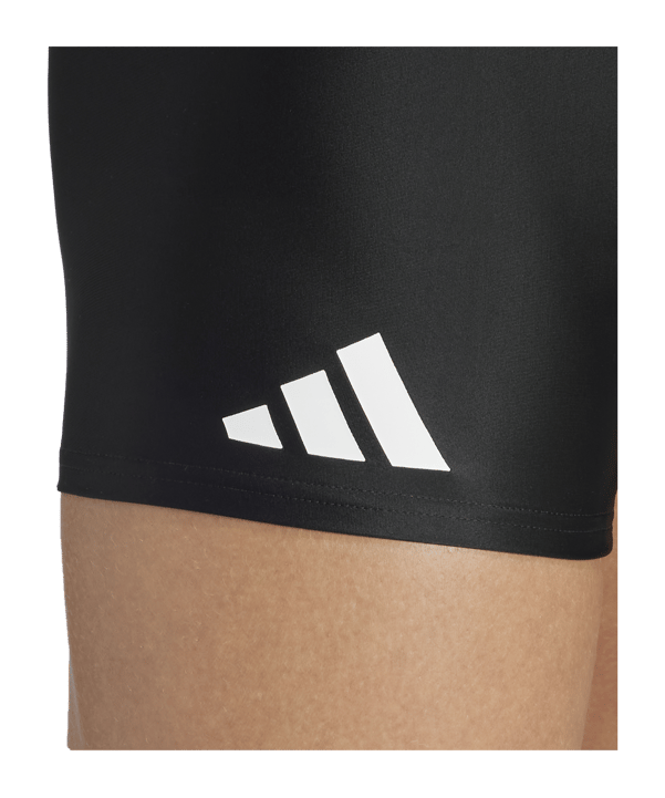 adidas Solid Boxer Swim Badehose Schwarz Weiss - schwarz