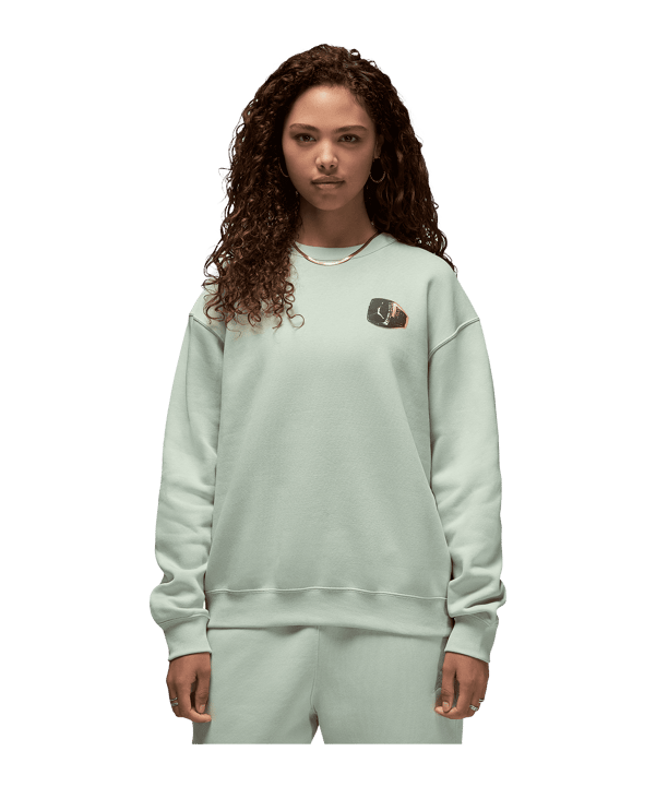 Jordan Brooklyn Fleece Crewneck Sweatshirt Damen Grün F017 - gruen