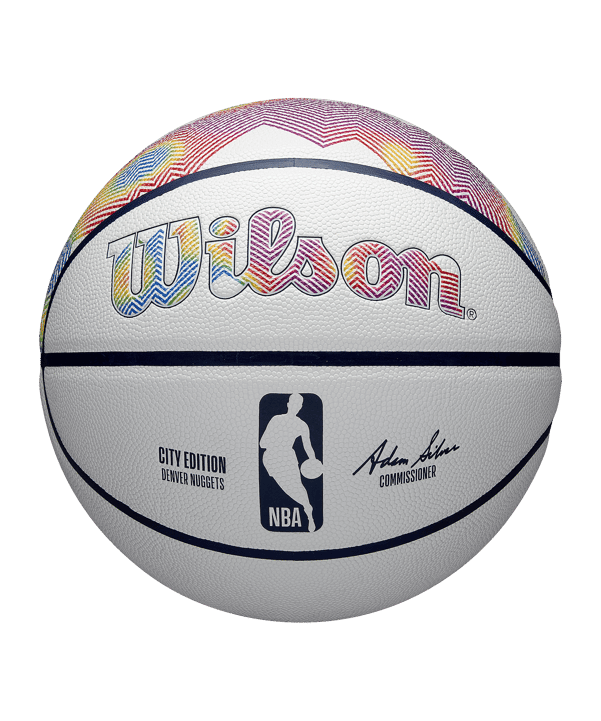 Wilson NBA Team City Collektor DEN NUG Ball 2024 Weiss - weiss