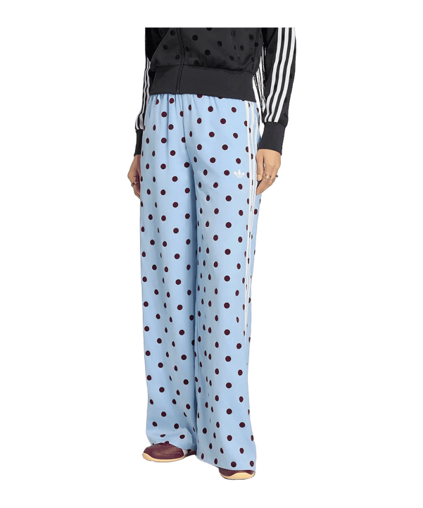 adidas Originals Satin Polka Dots Wide Leg Hose Damen Blau