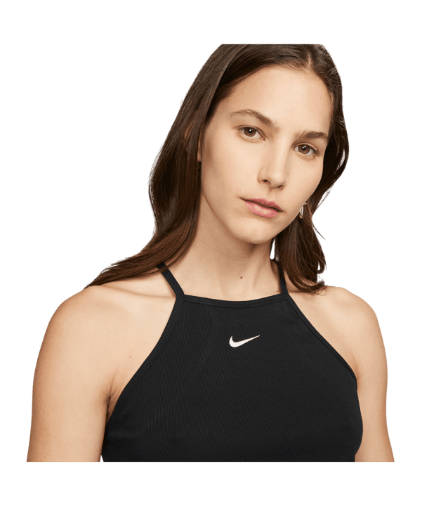 Nike Essentials Rib Cami Tanktop Damen Schwarz F01 - schwarz