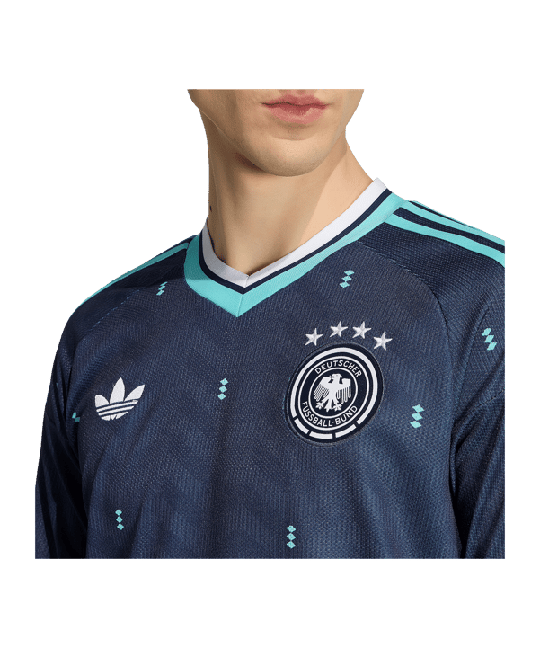adidas DFB Deutschland Trikot Langarm Away WM 2026 Blau - blau