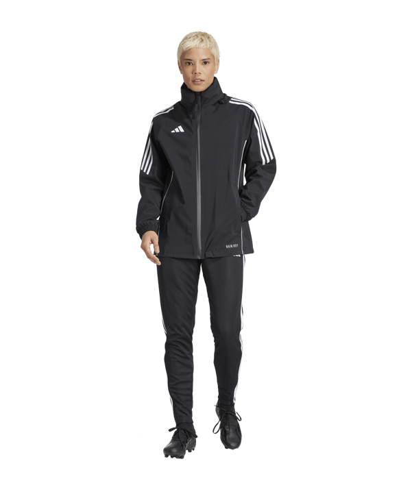 adidas Tiro 24 Regenjacke Damen Schwarz Weiss - schwarz