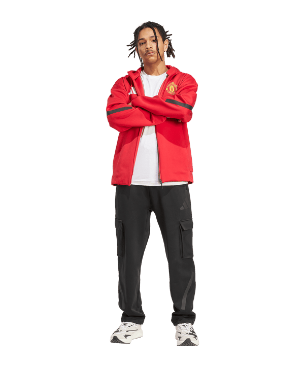 adidas Manchester United Anthem Kapuzenjacke Rot - rot