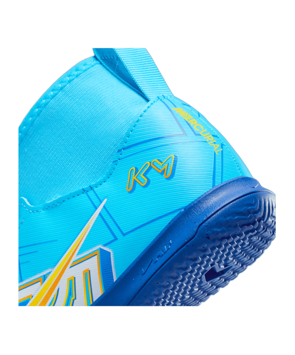 Nike Jr Air Zoom Mercurial Superfly IX Academy IC Halle Mbappe Signature Kids Blau F400 - blau