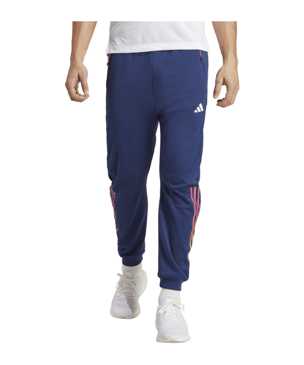 adidas 3-Stripes Jogginghose Blau Pink Gelb - blau
