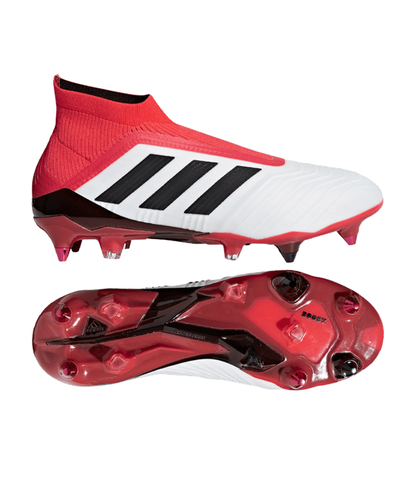 adidas Predator 18+ SG Weiss Rot - weiss