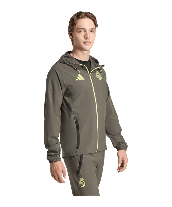 adidas Real Madrid Vis Tech Travel Jacke Grau - grau