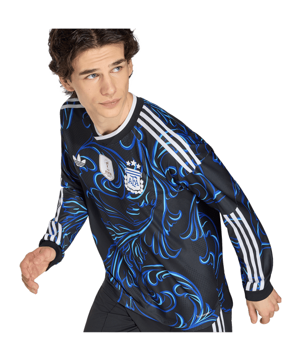 adidas AFA Argentinien Authentic Trikot Langarm Away WM 2026 Schwarz - schwarz