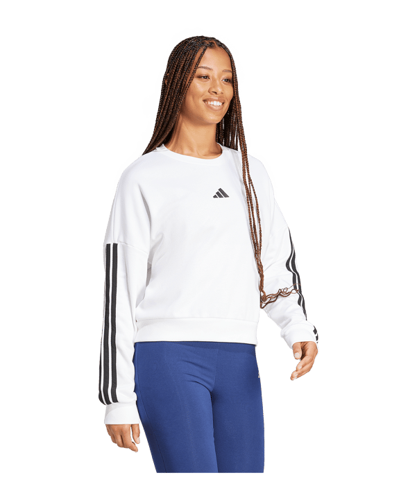 adidas Essentials 3 Stripes Sweatshirt Damen Weiß - weiss