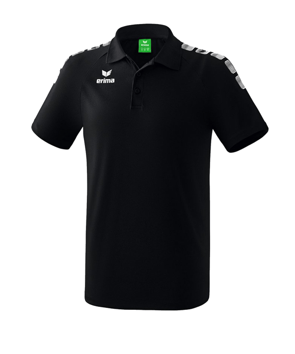 Erima Essential 5-C Poloshirt Schwarz Weiss - schwarz