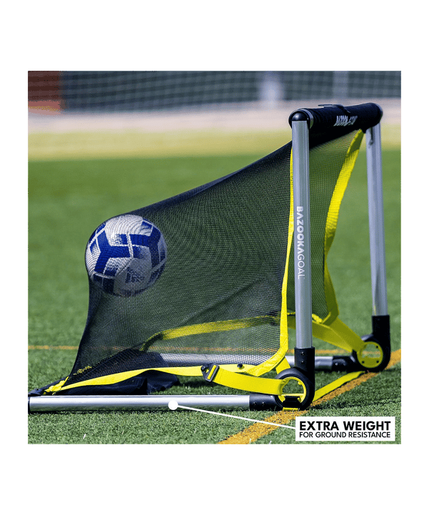 Bazookagoal ALUMINIUM Teleskoptor | 120x75 cm Silber Weiss - schwarz