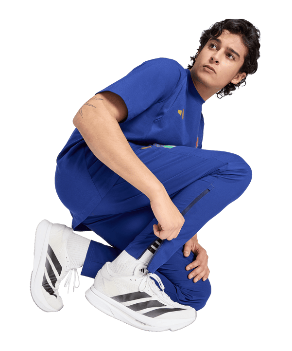 adidas Italien Tiro Travel Hose Blau - blau