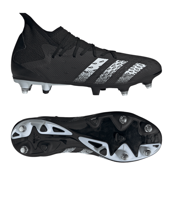adidas Predator FREAK.3 SG Superstealth Schwarz Weiss - schwarz