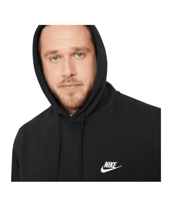 Nike Club Fleece Kapuzensweatshirt Schwarz F010 - schwarz