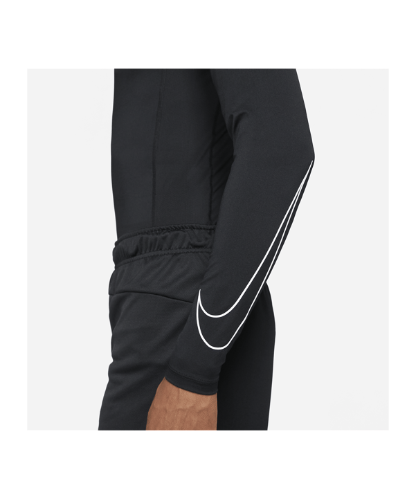 Nike Pro Longsleeve Schwarz Weiss F010 - schwarz