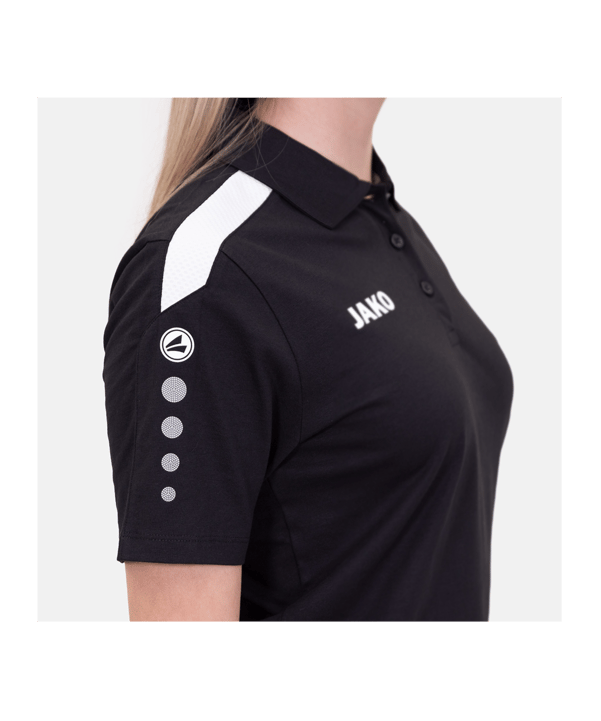 JAKO Power Poloshirt Damen Schwarz Weiss F800 - schwarz