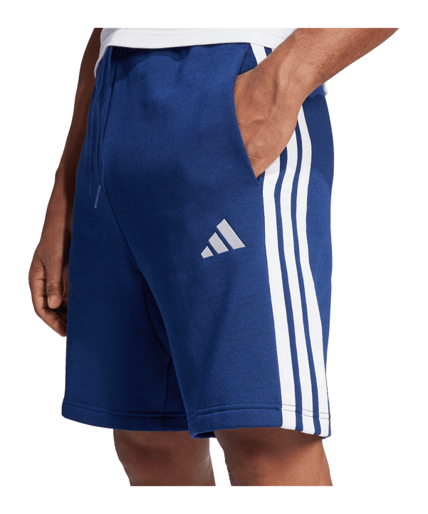adidas Essentials Three Stripes Fleece Pantaloncini Blu - blu