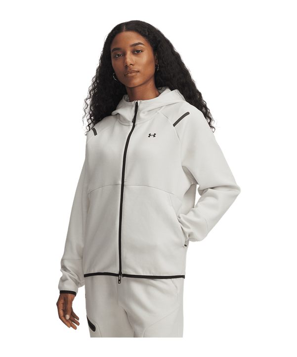 Under Armour Unstoppable Fleece Kapuzenjacke Damen Weiß F110 - weiss