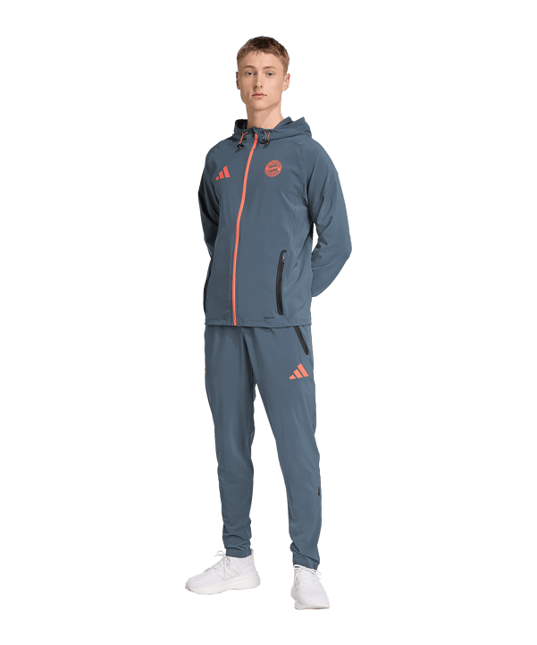 adidas FC Bayern München Tech Travel Jacke Grau - grau