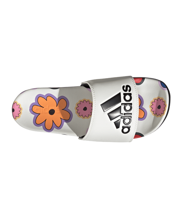 adidas Comfort Slides Adilette Damen Weiss Schwarz - weiss