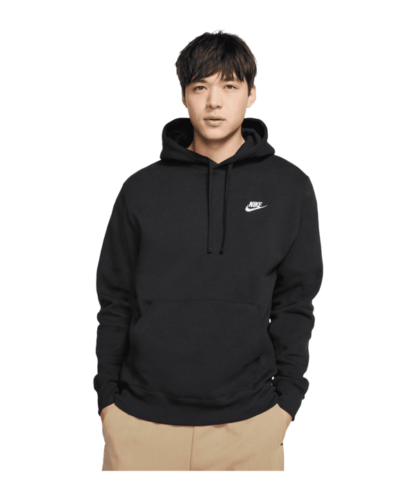 Nike Club Fleece Kapuzensweatshirt Schwarz F010 - schwarz