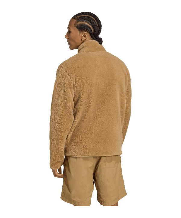 adidas Originals Trefoil Essentials Teddy Fleece Freizeitjacke Braun - braun