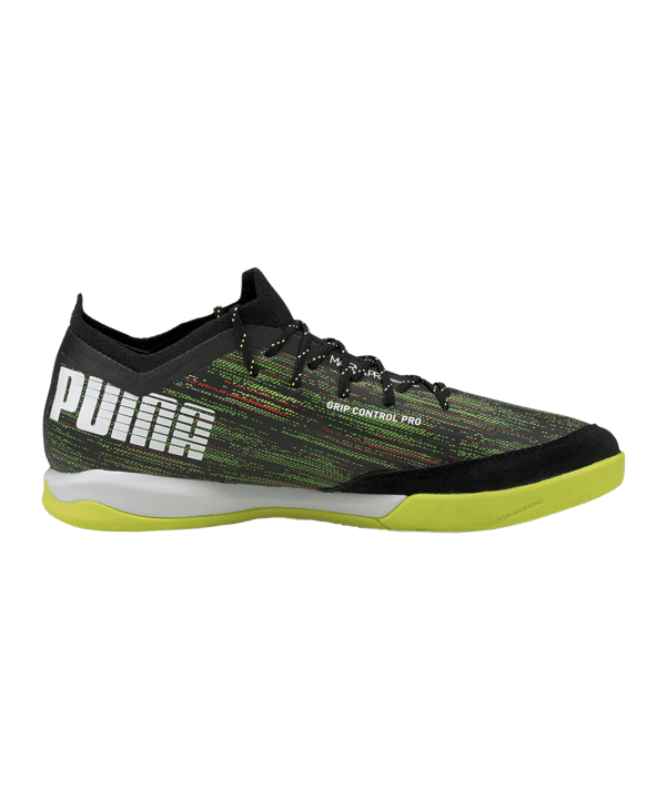 PUMA ULTRA Game On 1.2 Pro Court Schwarz Weiss Gelb F01 - schwarz