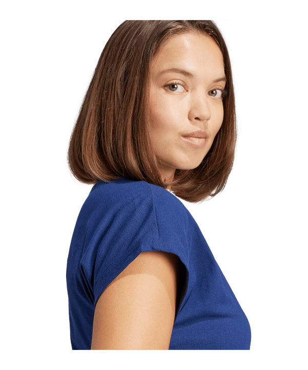 adidas Essentials Linear Cotton T-Shirt Blau - blau