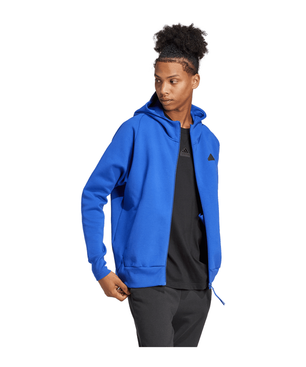 adidas Z.N.E. Premium Full-Zip Hooded Track Jacket Blue - blau