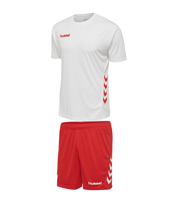 Hummel Promo Duo Trikotset kurzarm Weiss Rot F9402 - weiss