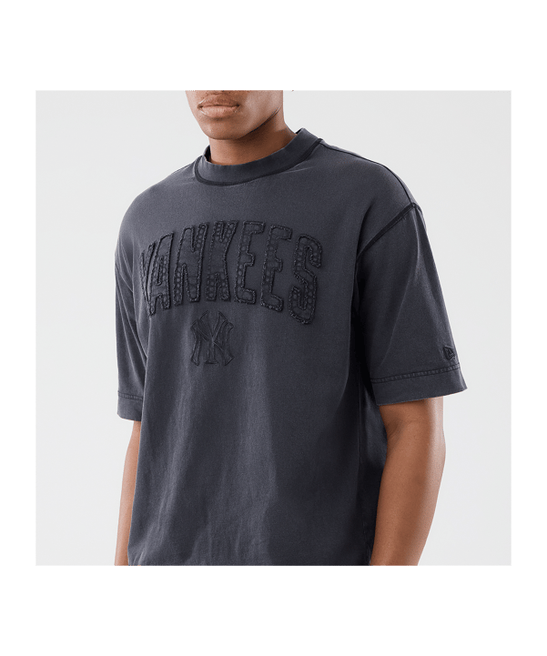 New Era MLB Washed Boxy Neyyan T-Shirt Schwarz - schwarz