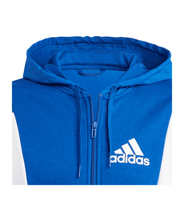 adidas Essentials Colorblock Kapuzenjacke Blau Grau Weiss - blau