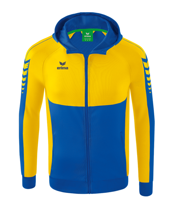Erima Six Wings Kapuzenjacke Kids Blau Gelb - blau