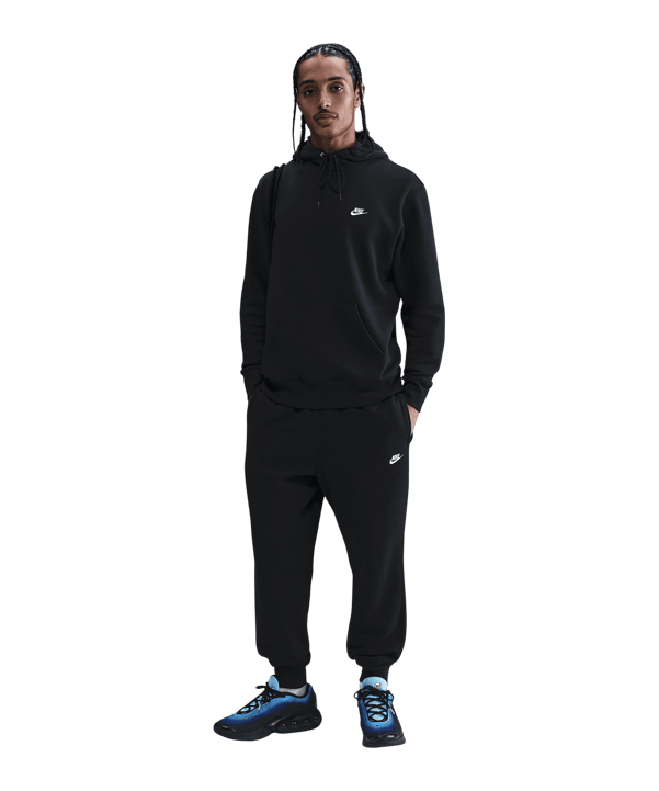 Nike Club Pullover Fleece Hoody Schwarz F010 - schwarz
