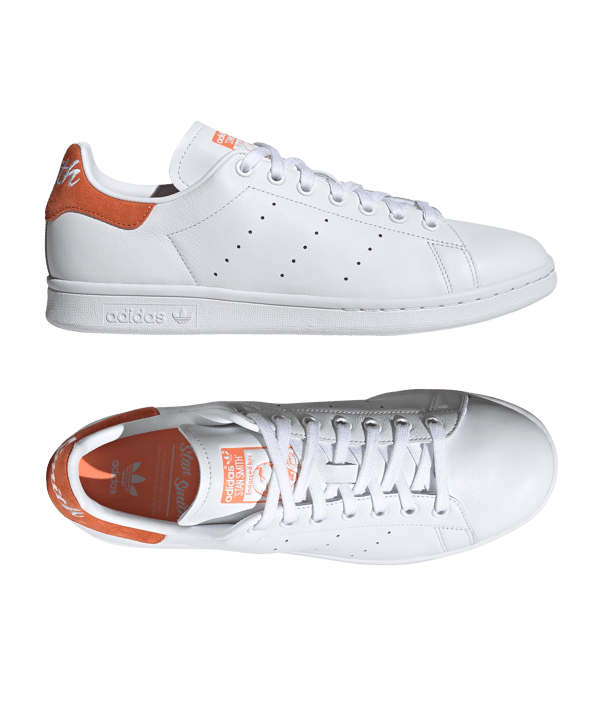adidas Originals Stan Smith Sneaker Weiss Orange - weiss