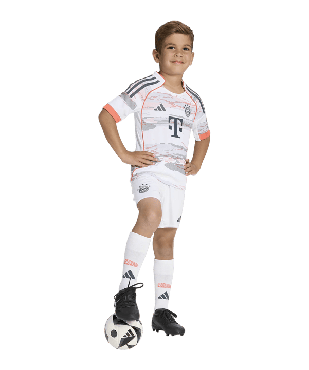 adidas FC Bayern München Mini Trikot Set Away 2025/2026 Kids Weiß - weiss