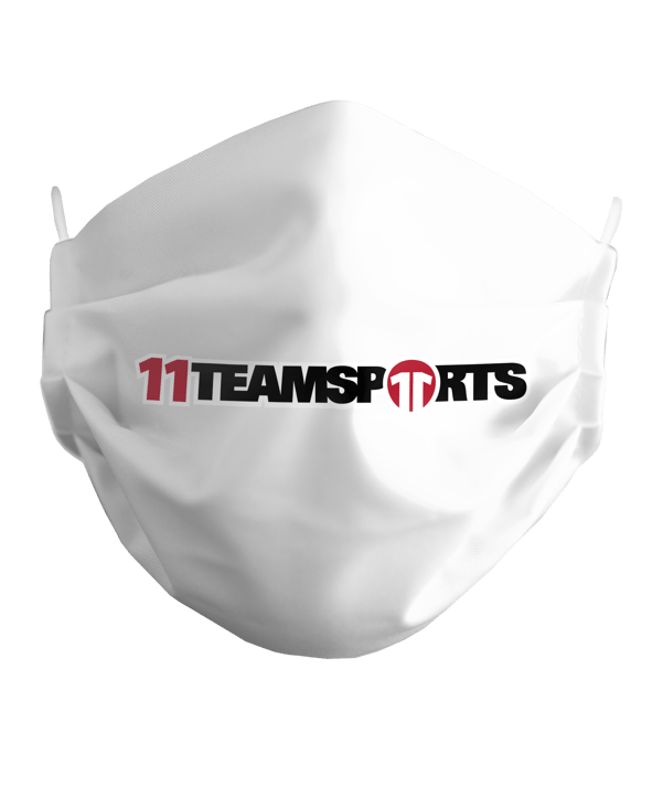 11teamsports Schriftzug Mundmaske Weiss - weiss