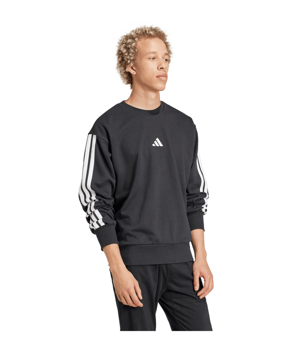 adidas Essentials 3 Stripes Sweatshirt Schwarz - schwarz