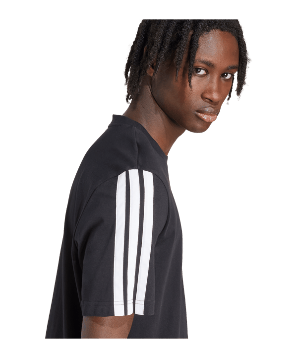 adidas 3 Stripes T-Shirt Schwarz - schwarz