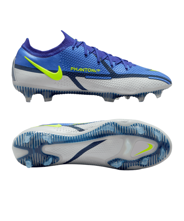 Nike Phantom GT2 Recharge Elite FG Blau Gelb Grau F570 - blau