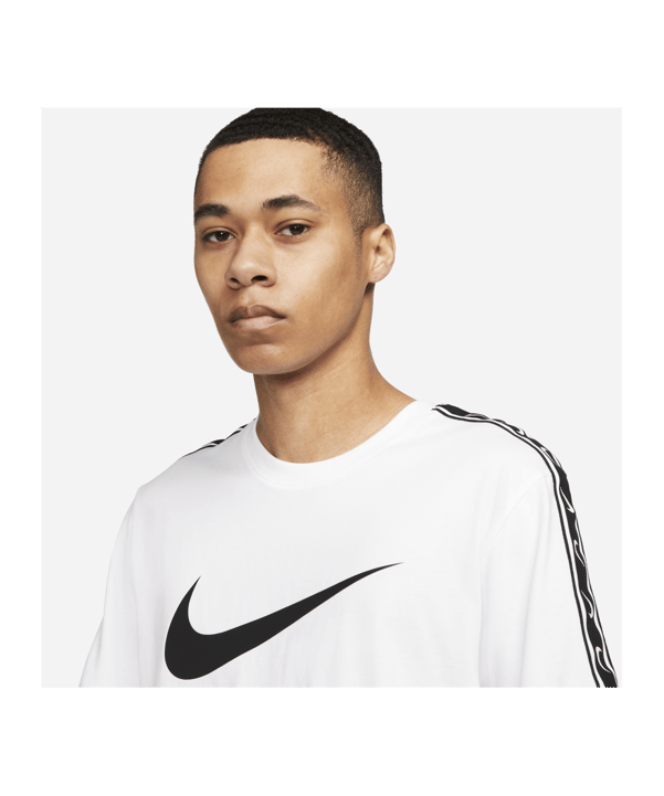 Nike Repeat T-Shirt Weiss Schwarz F100 - weiss