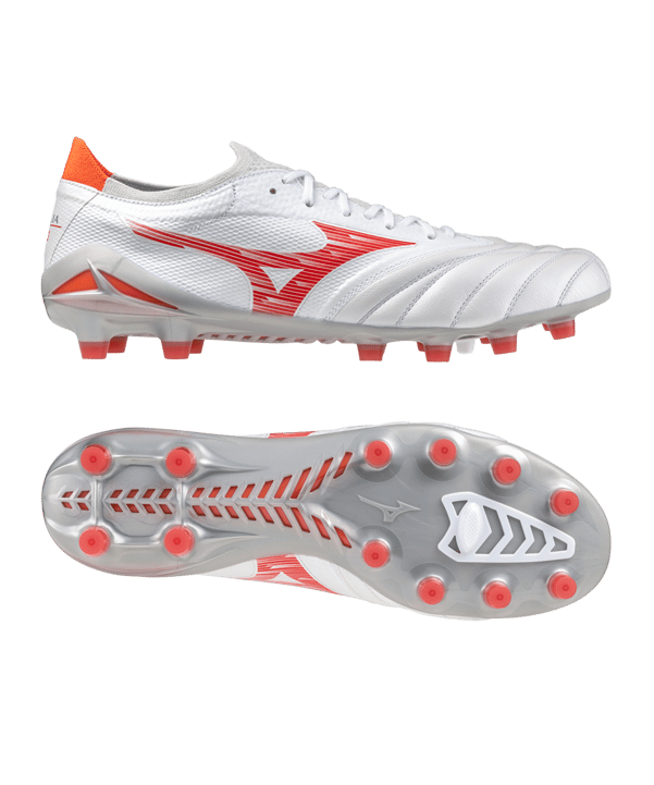 Mizuno Morelia Neo IV Elite FG Charge Weiss Rot F60 - weiss