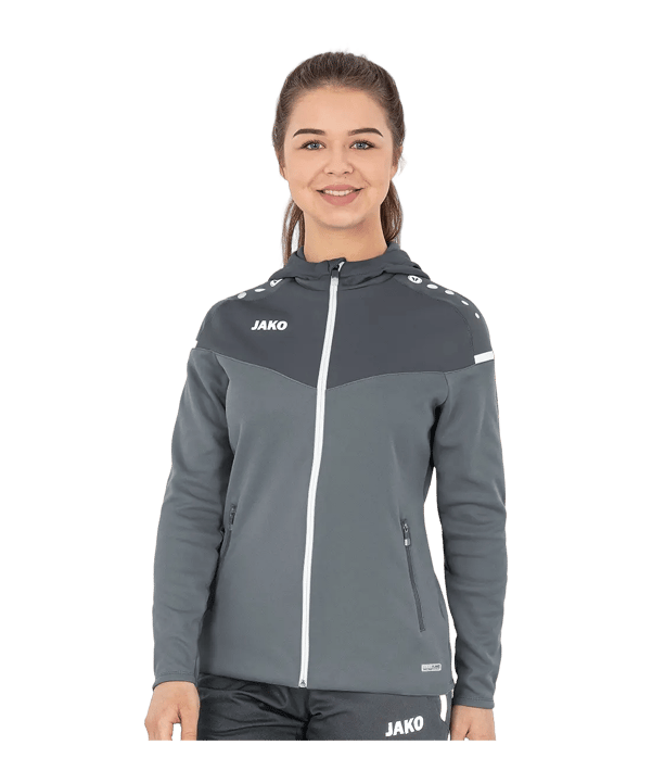 JAKO Champ 2.0 Giacca con cappuccio Donna Grigio C040 - grigio